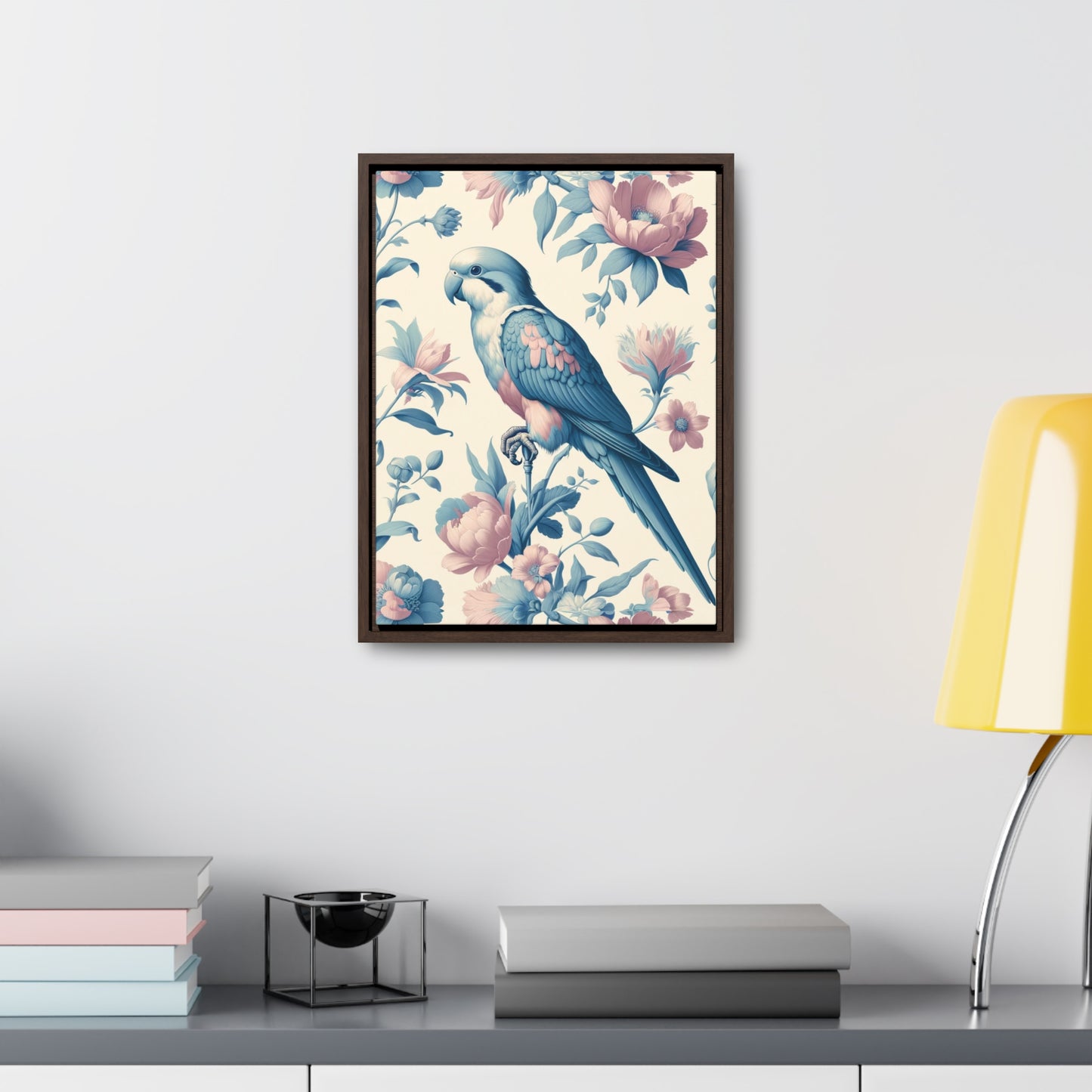 Quaker Parrot Vertical Framed Art