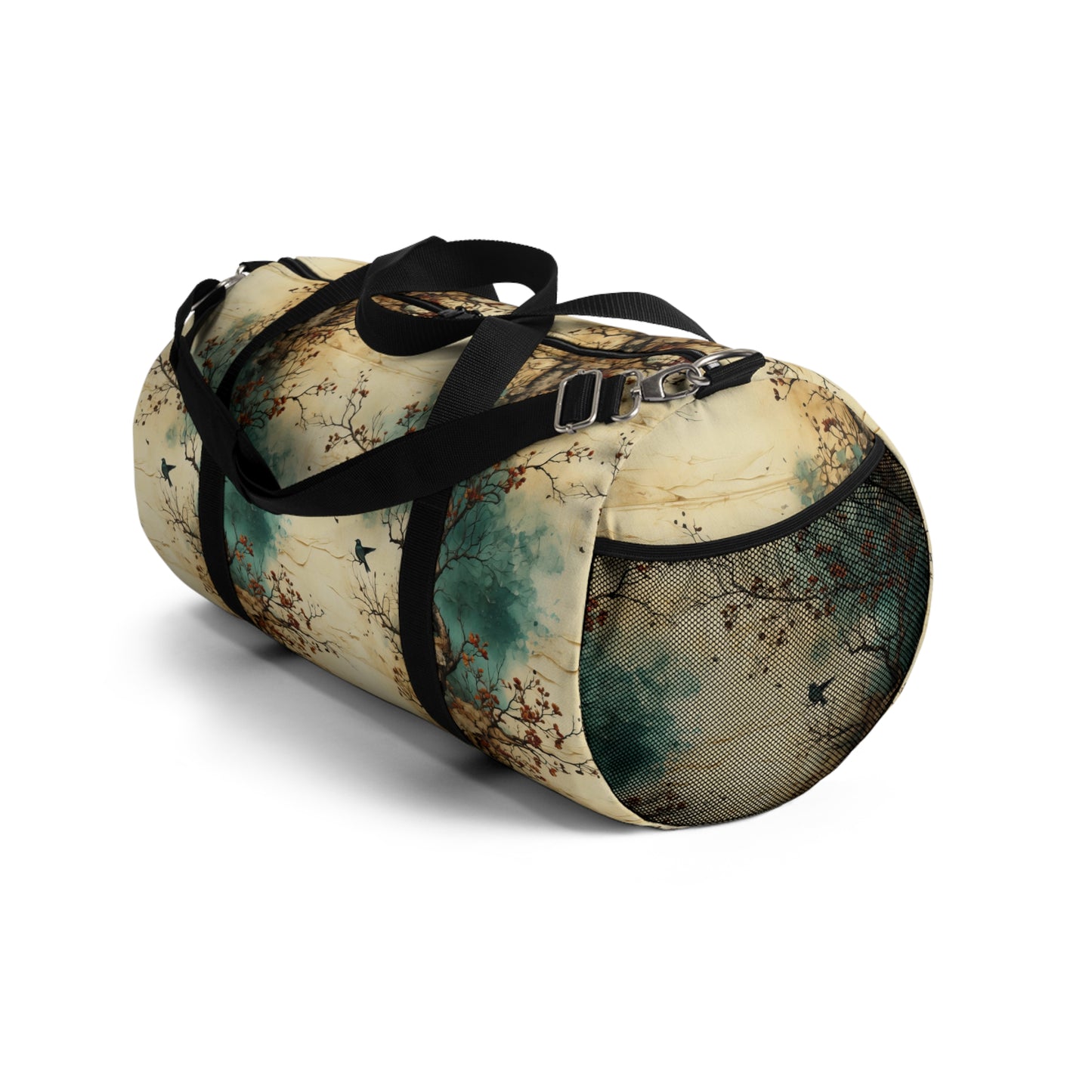 Autumn Trees and Bird Flying Duffel Bag