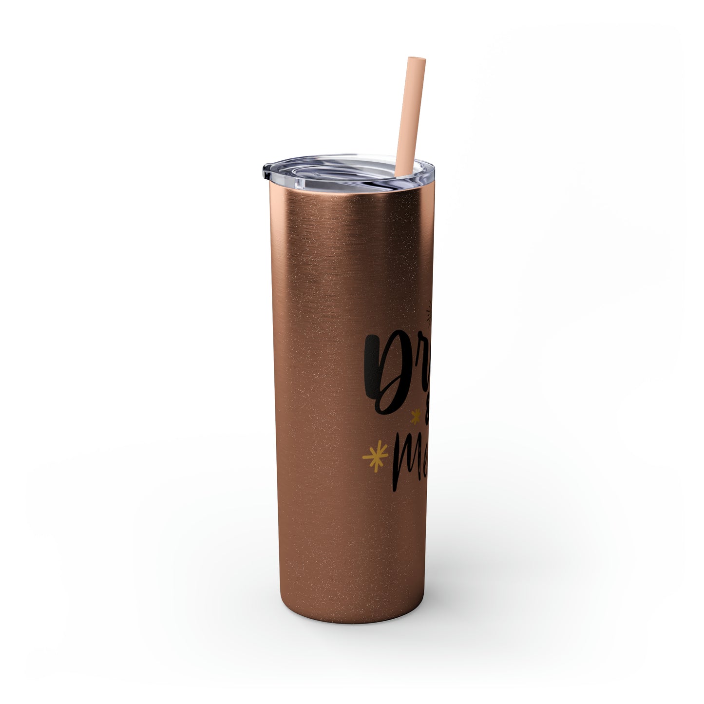 Eat Drink and Be Merry Skinny Tumbler with Straw, 20oz