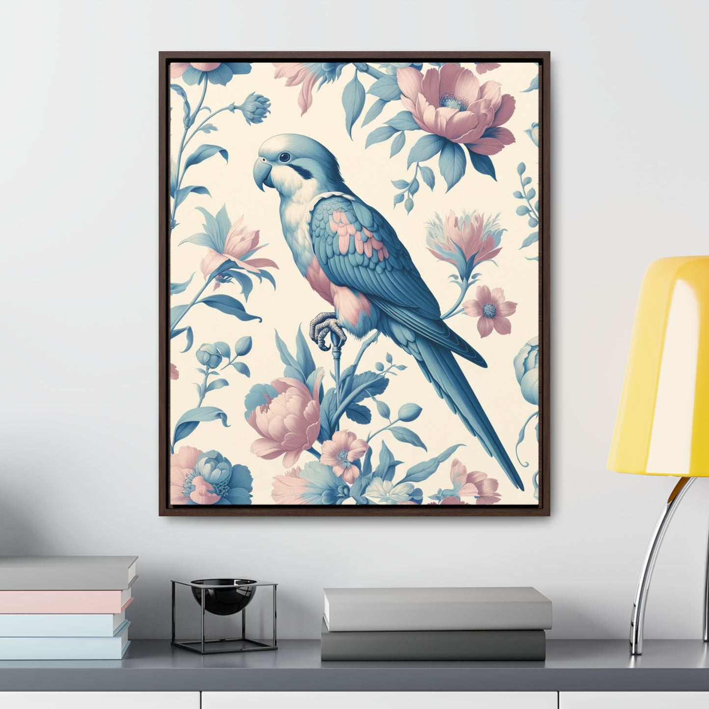 Quaker Parrot Vertical Framed Art