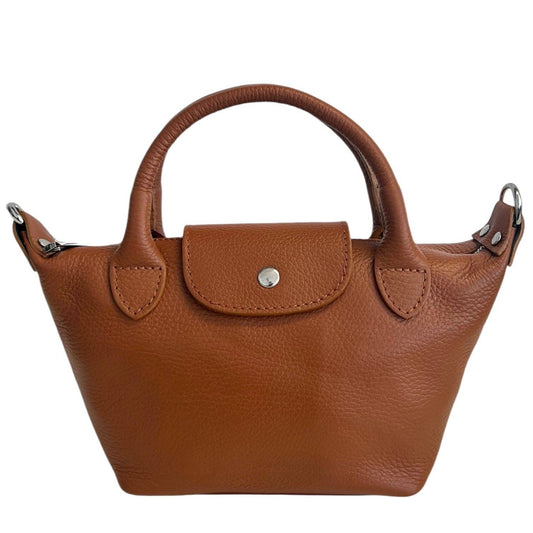 Italian Leather Raviolo Mini Tote - The Aegean Aviary