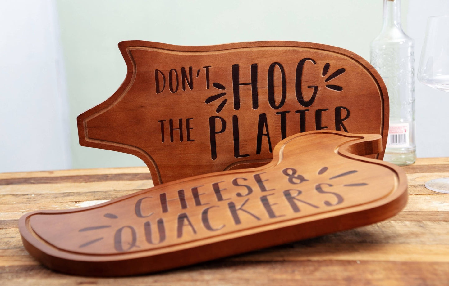 Wooden Charcuterie Board - Cheese & Quackers - The Aegean Aviary