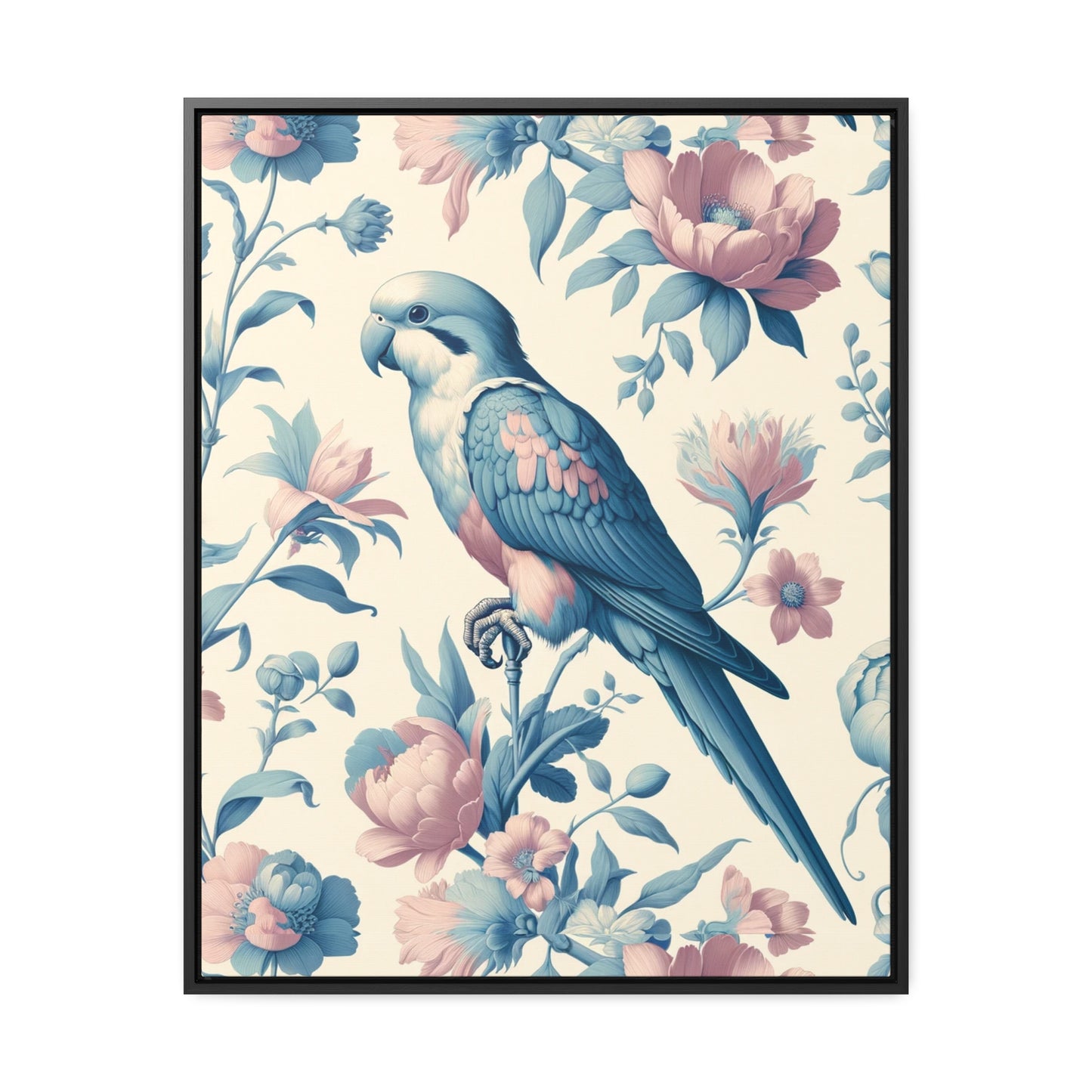 Quaker Parrot Vertical Framed Art