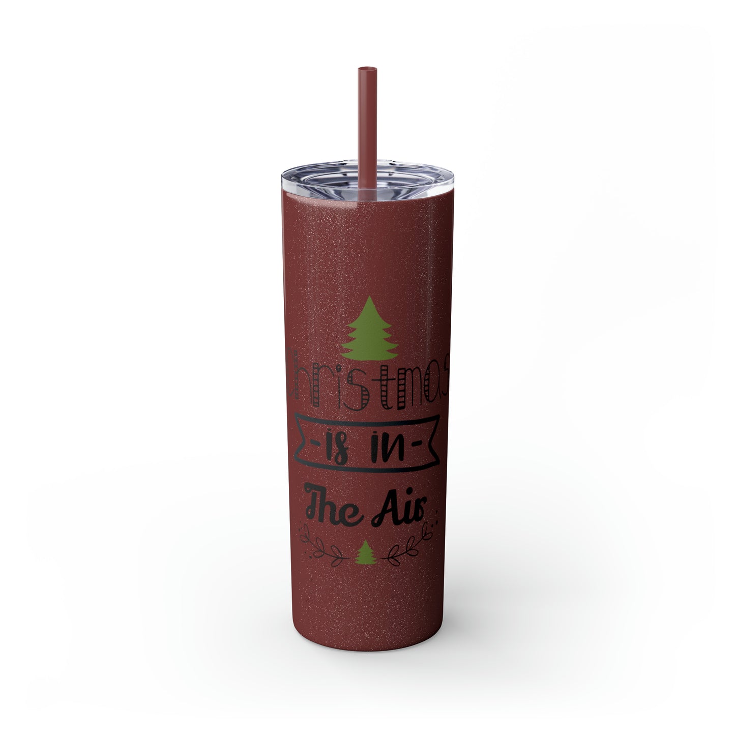 Christmas Is In The Air Skinny Tumbler with Straw, 20oz