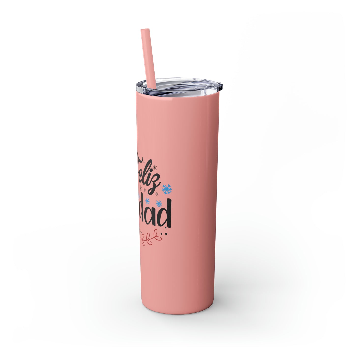 Feliz Navidad Skinny Tumbler with Straw, 20oz