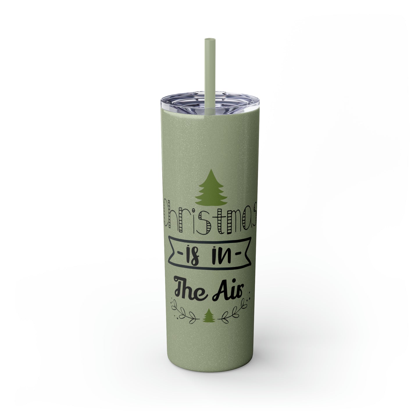 Christmas Is In The Air Skinny Tumbler with Straw, 20oz