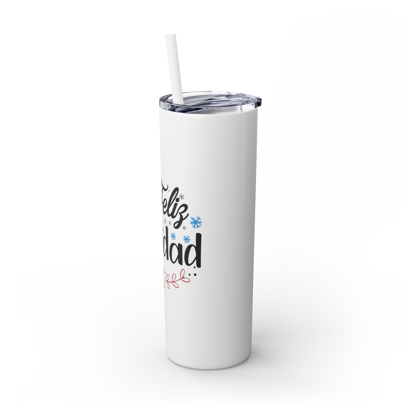 Feliz Navidad Skinny Tumbler with Straw, 20oz