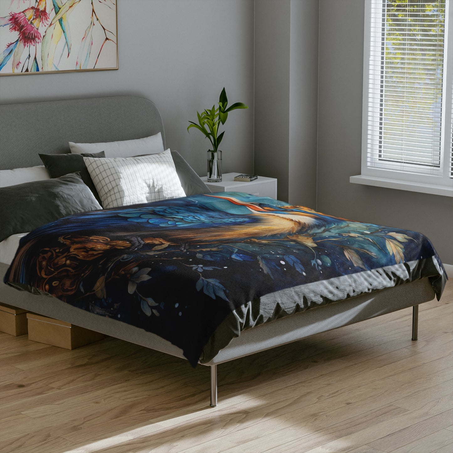 Royal Bird 8 Velveteen Minky Blanket