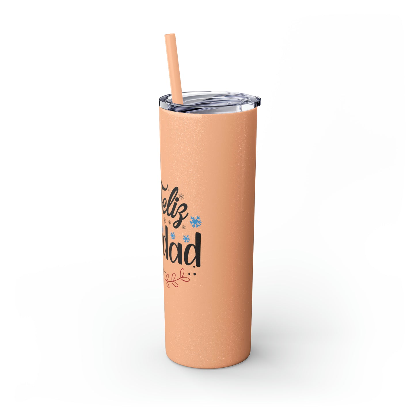 Feliz Navidad Skinny Tumbler with Straw, 20oz