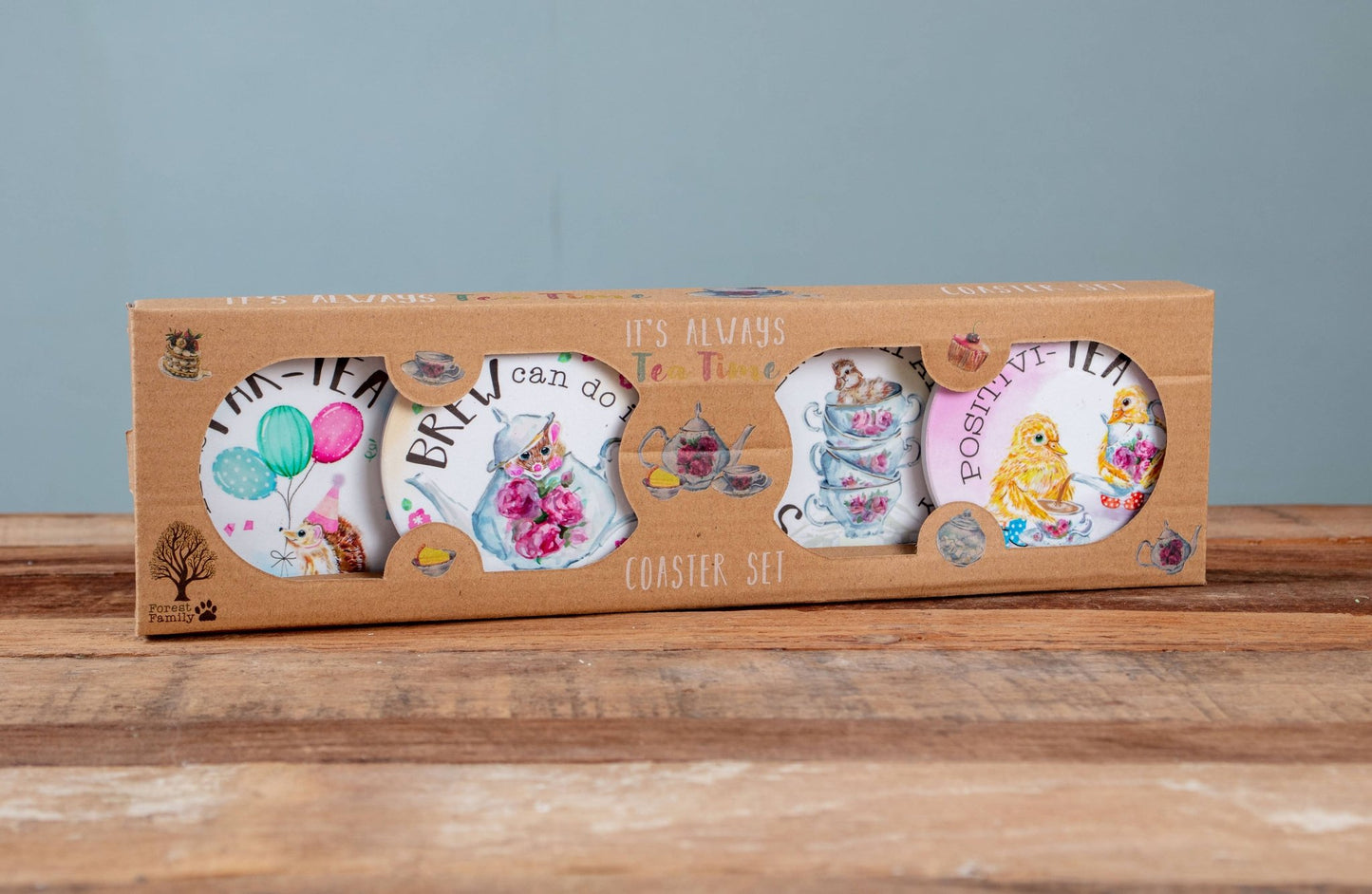 Ceramic Coaster Set - Time for Tea - The Aegean Aviary