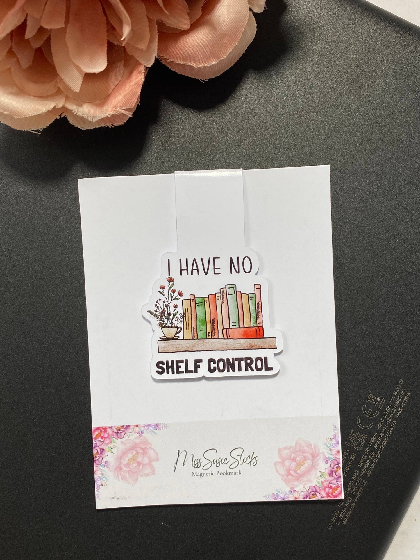 No self control pun, magnetic bookmark, funny gift