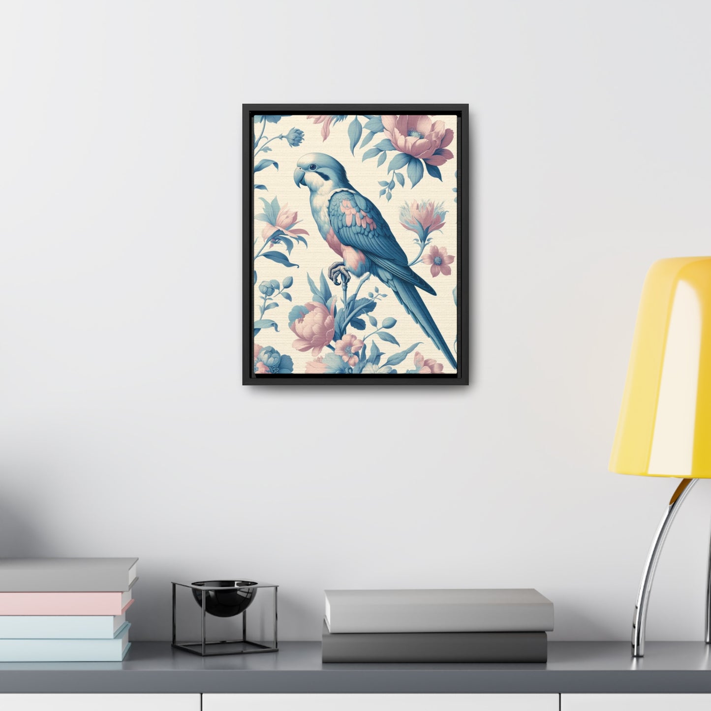 Quaker Parrot Vertical Framed Art