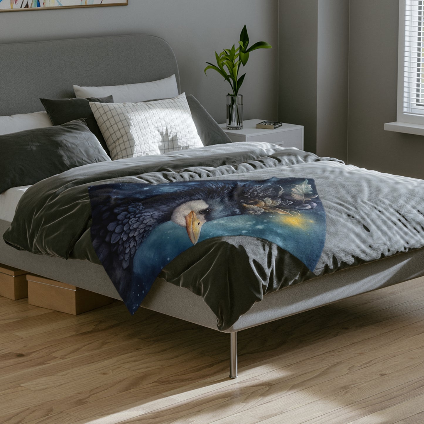 Royal Bird 1 Velveteen Minky Blanket