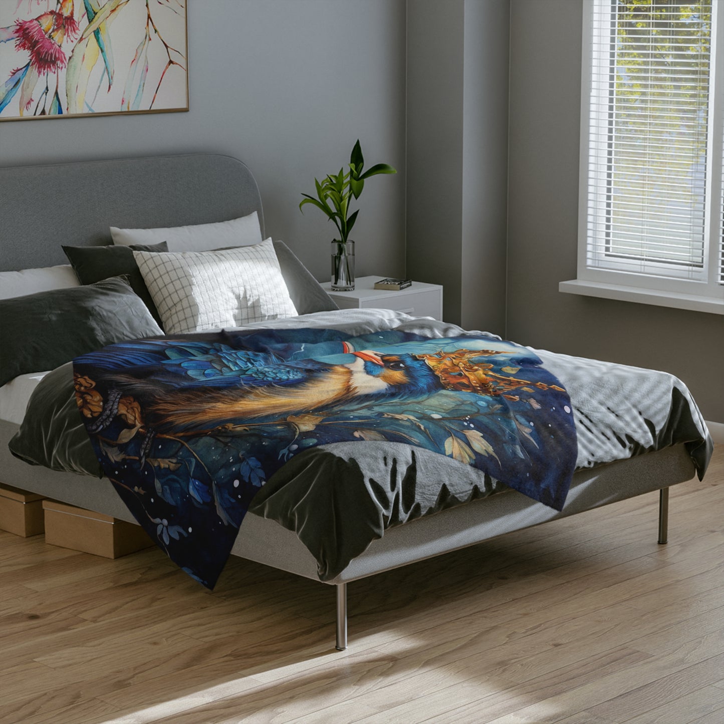 Royal Bird 8 Velveteen Minky Blanket