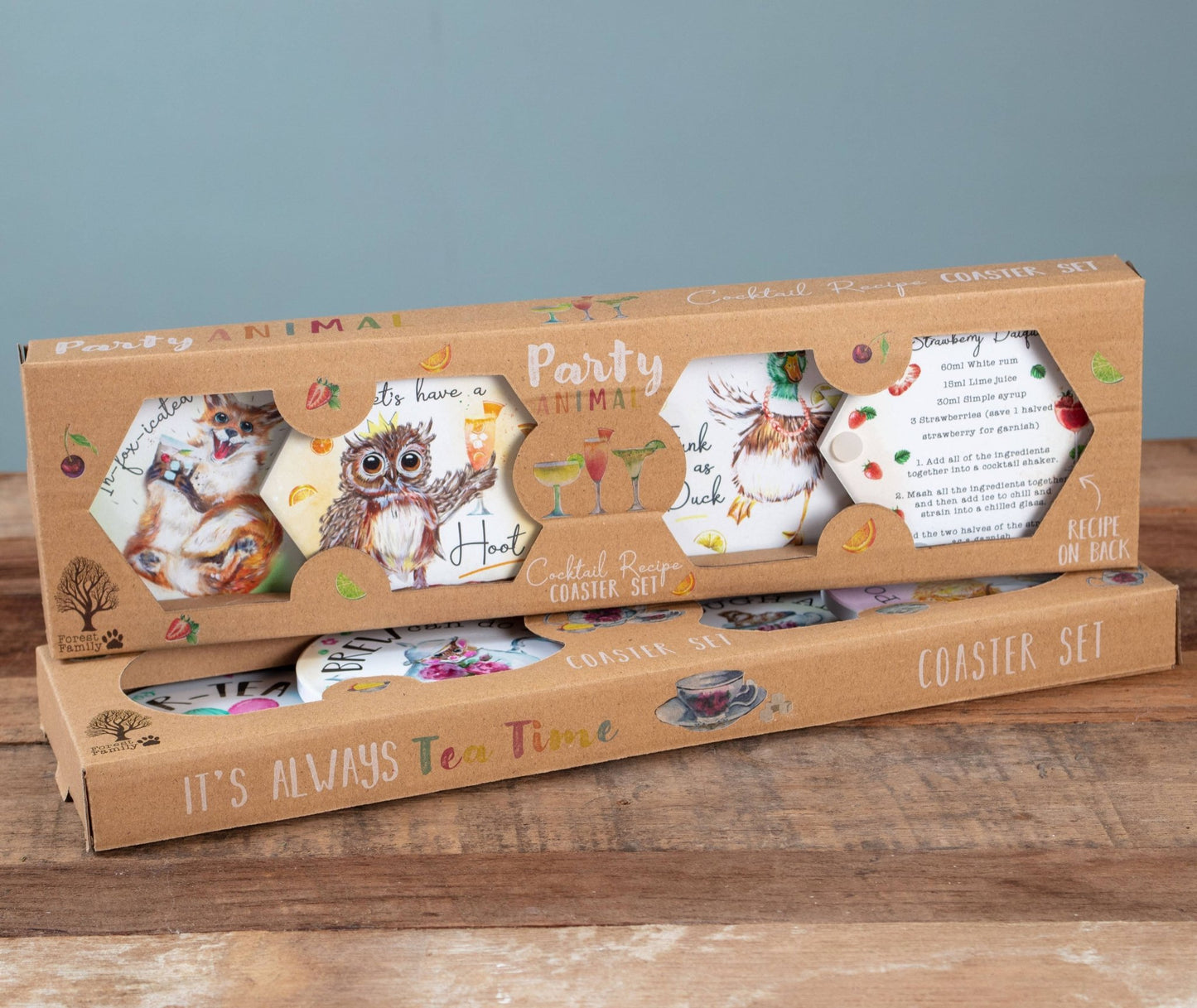 Ceramic Coaster Set - Party Animals - The Aegean Aviary