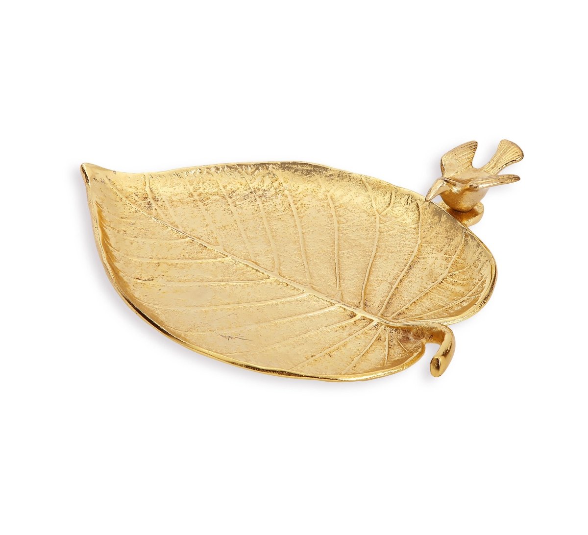 Gold Leaf Tray With Bird - The Aegean Aviary