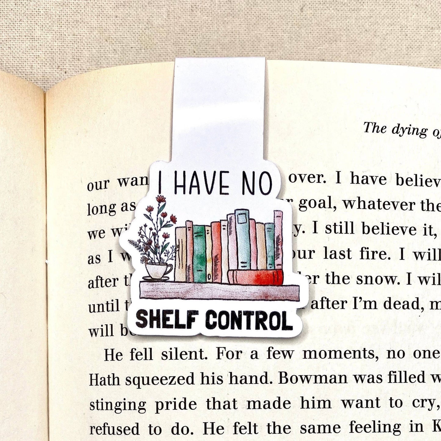 No self control pun, magnetic bookmark, funny gift