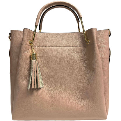 Italian Leather Bucket Bag with Inner Pouch - The Aegean Aviary