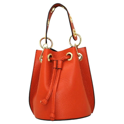 Italian Leather Ring - Handle Bucket Bag - The Aegean Aviary