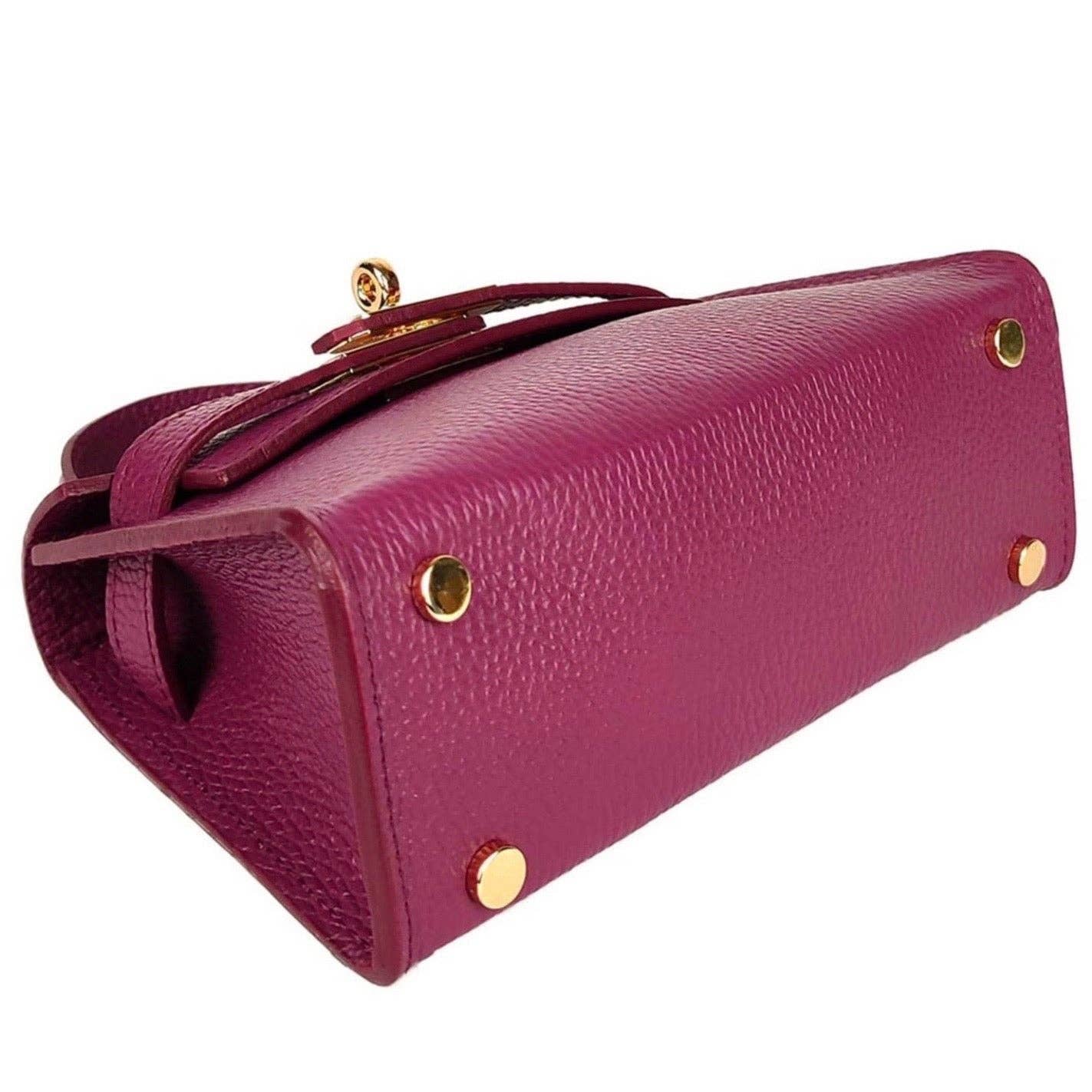 Italian Leather Kelly Mini Handbag - The Aegean Aviary