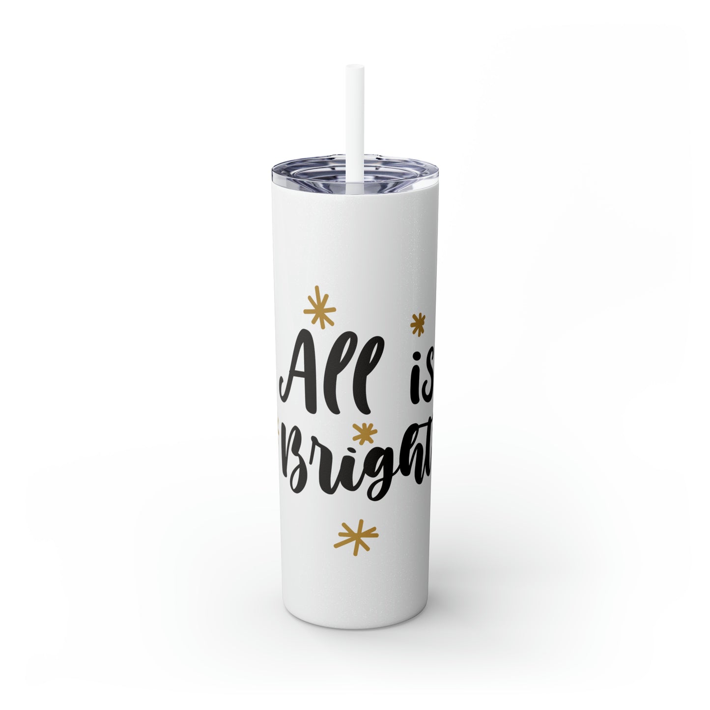 All is Bright Skinny Tumbler with Straw, 20oz