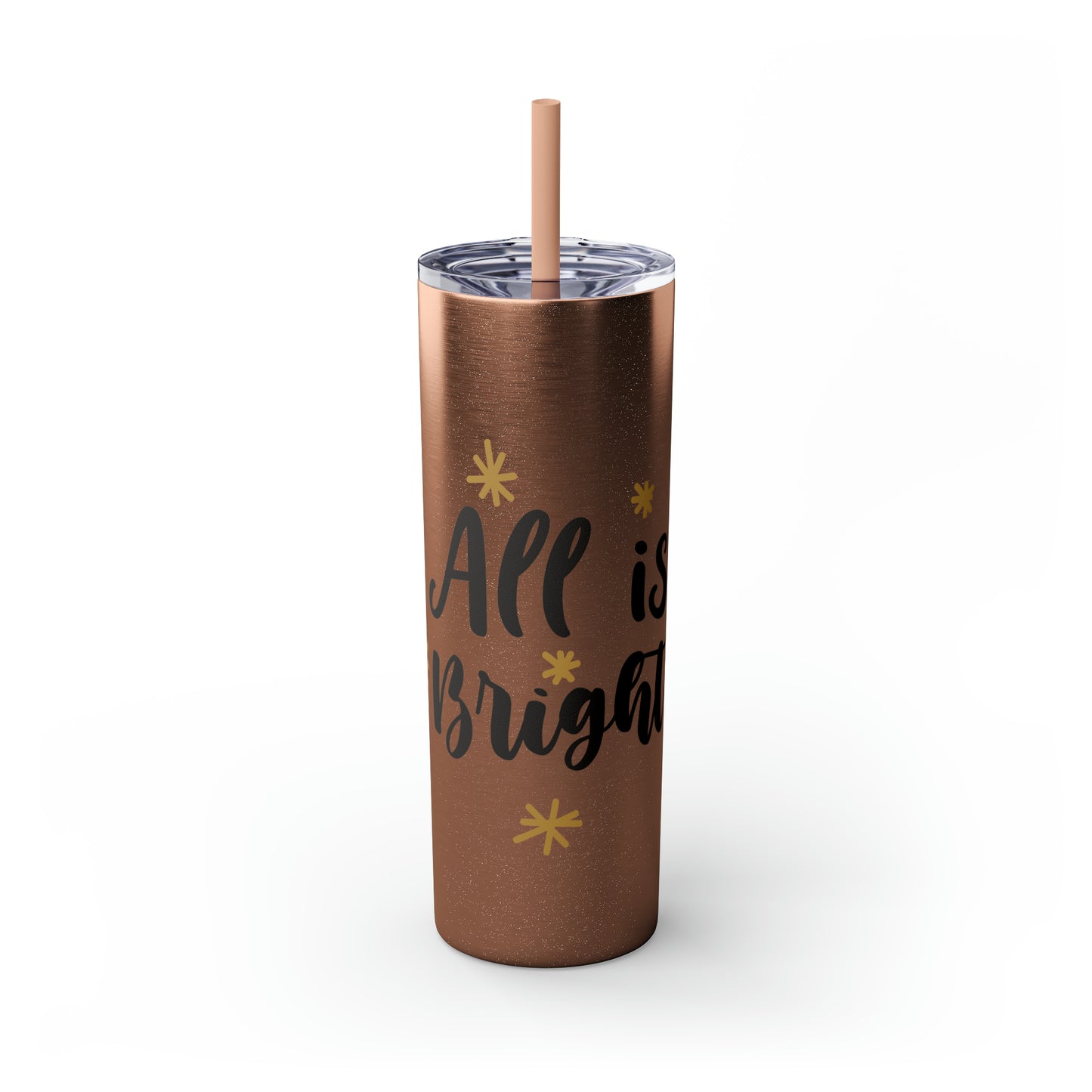 All is Bright Skinny Tumbler with Straw, 20oz