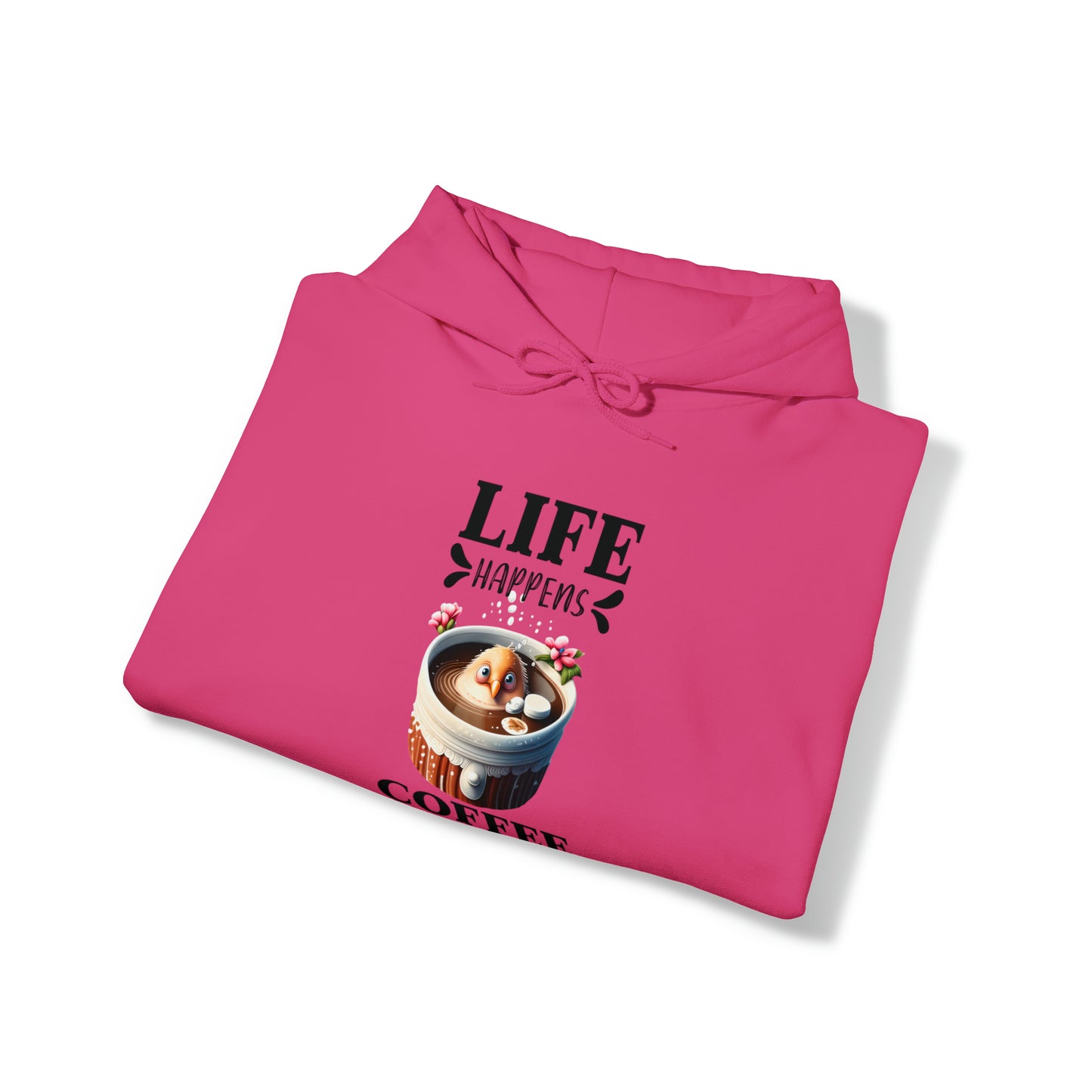 Life Happens, Coffee Helps Unisex Heavy Blend™ Hooded Sweatshirt