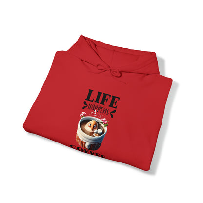 Life Happens, Coffee Helps Unisex Heavy Blend™ Hooded Sweatshirt