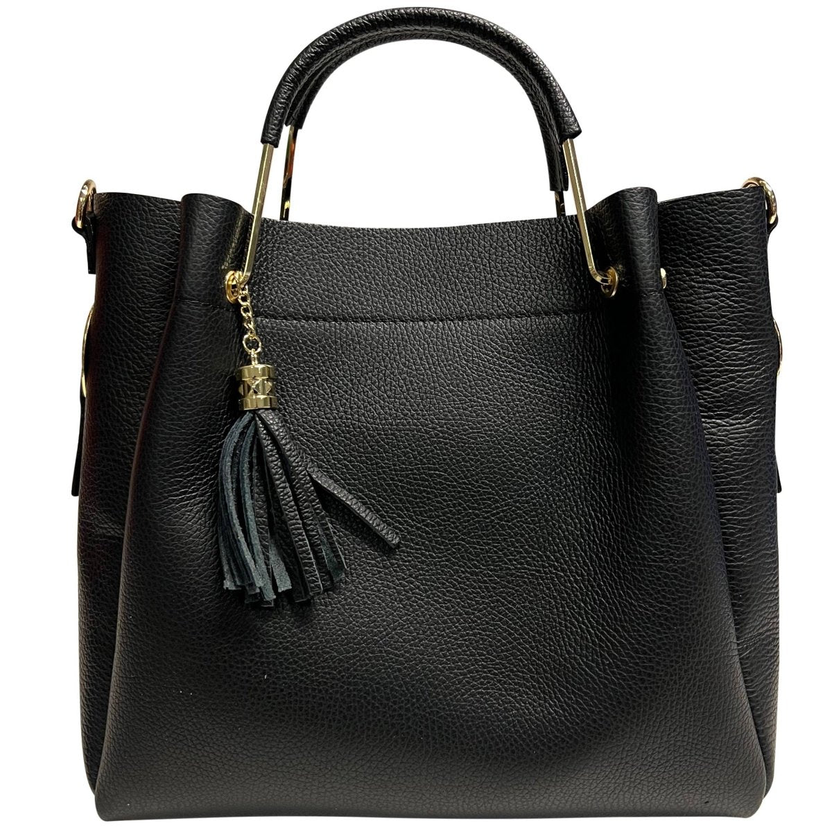 Italian Leather Bucket Bag with Inner Pouch - The Aegean Aviary