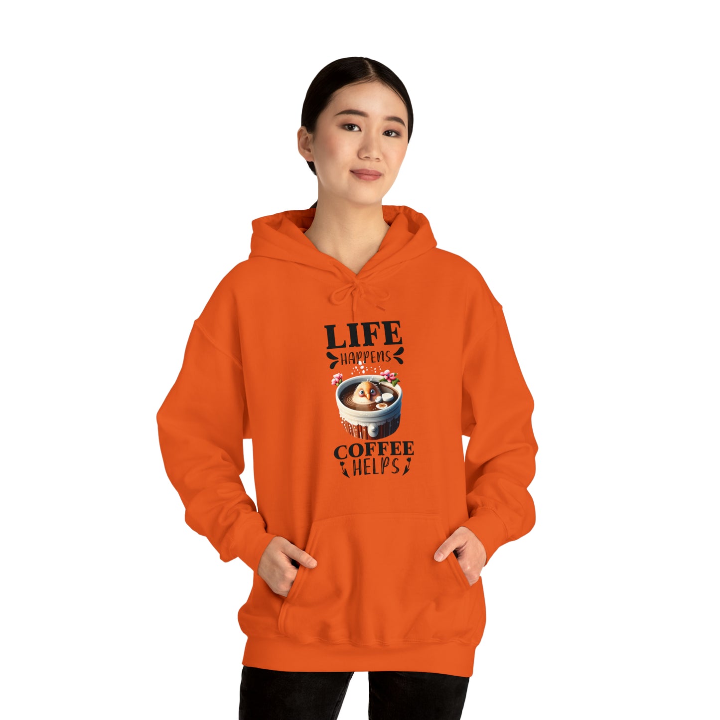 Life Happens, Coffee Helps Unisex Heavy Blend™ Hooded Sweatshirt