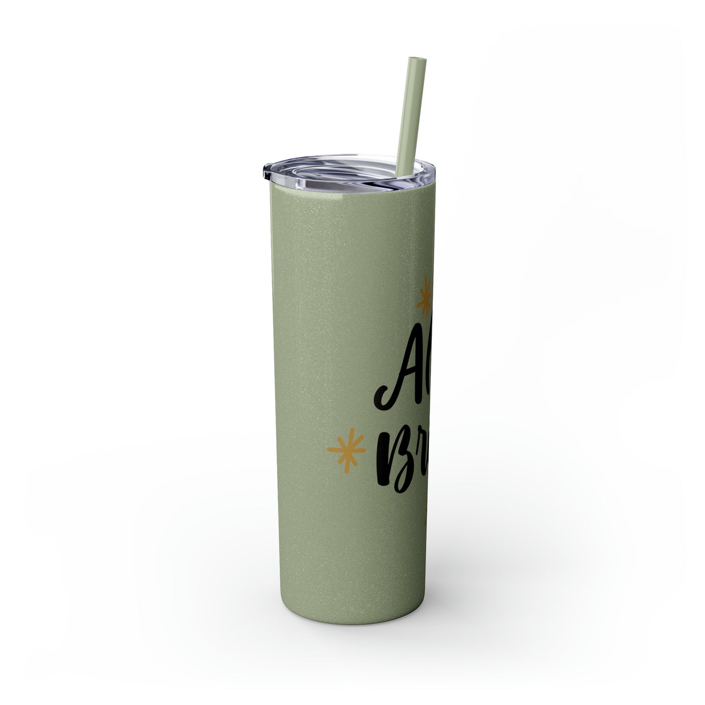 All is Bright Skinny Tumbler with Straw, 20oz