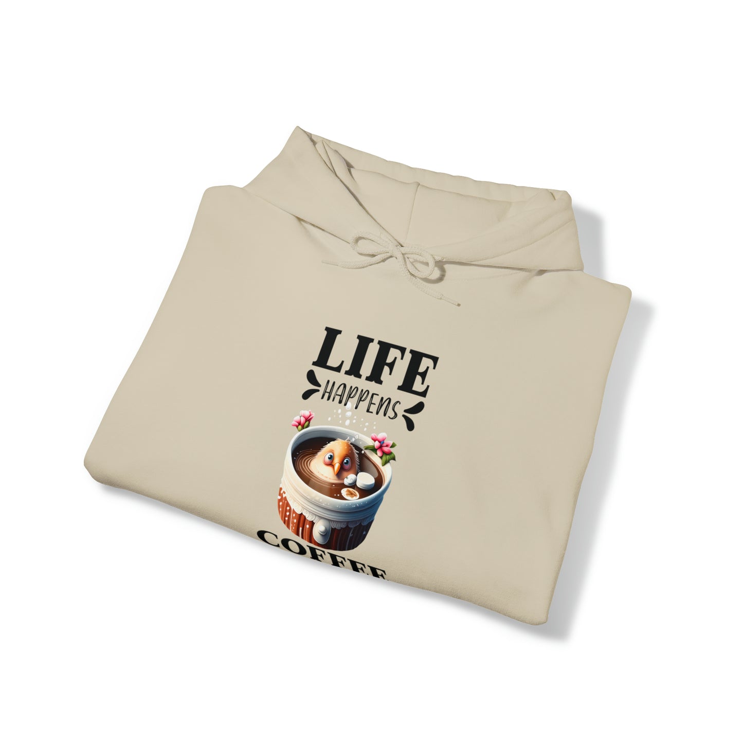 Life Happens, Coffee Helps Unisex Heavy Blend™ Hooded Sweatshirt