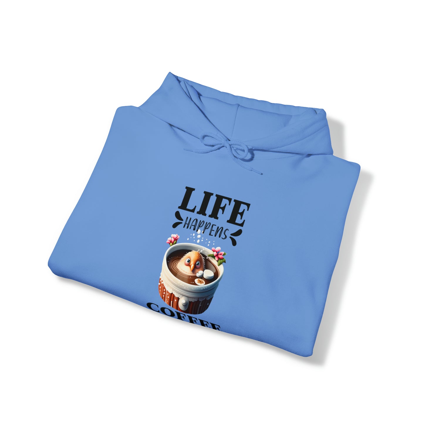 Life Happens, Coffee Helps Unisex Heavy Blend™ Hooded Sweatshirt