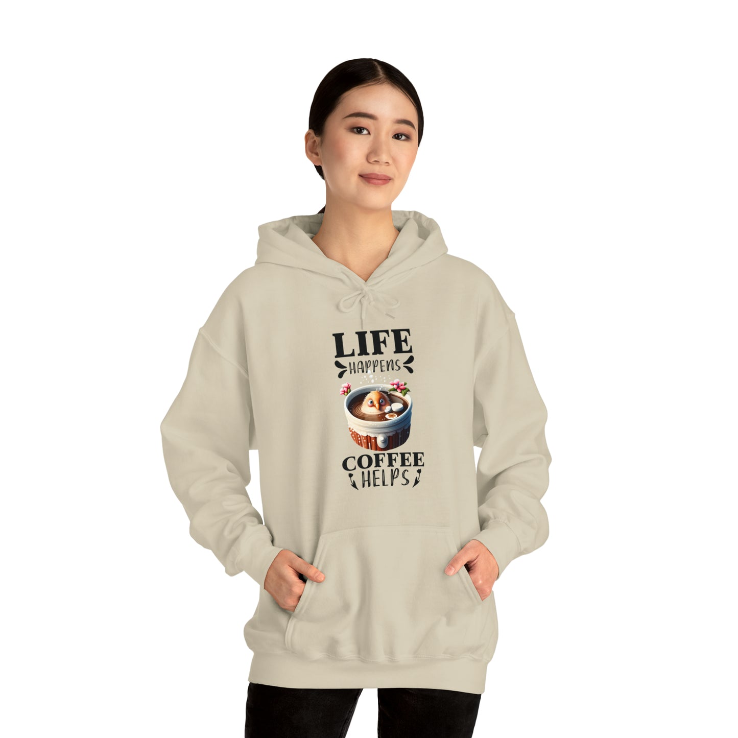 Life Happens, Coffee Helps Unisex Heavy Blend™ Hooded Sweatshirt