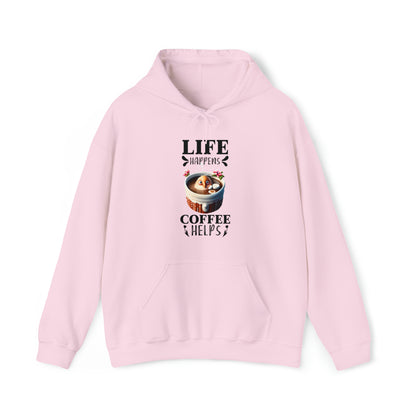 Life Happens, Coffee Helps Unisex Heavy Blend™ Hooded Sweatshirt