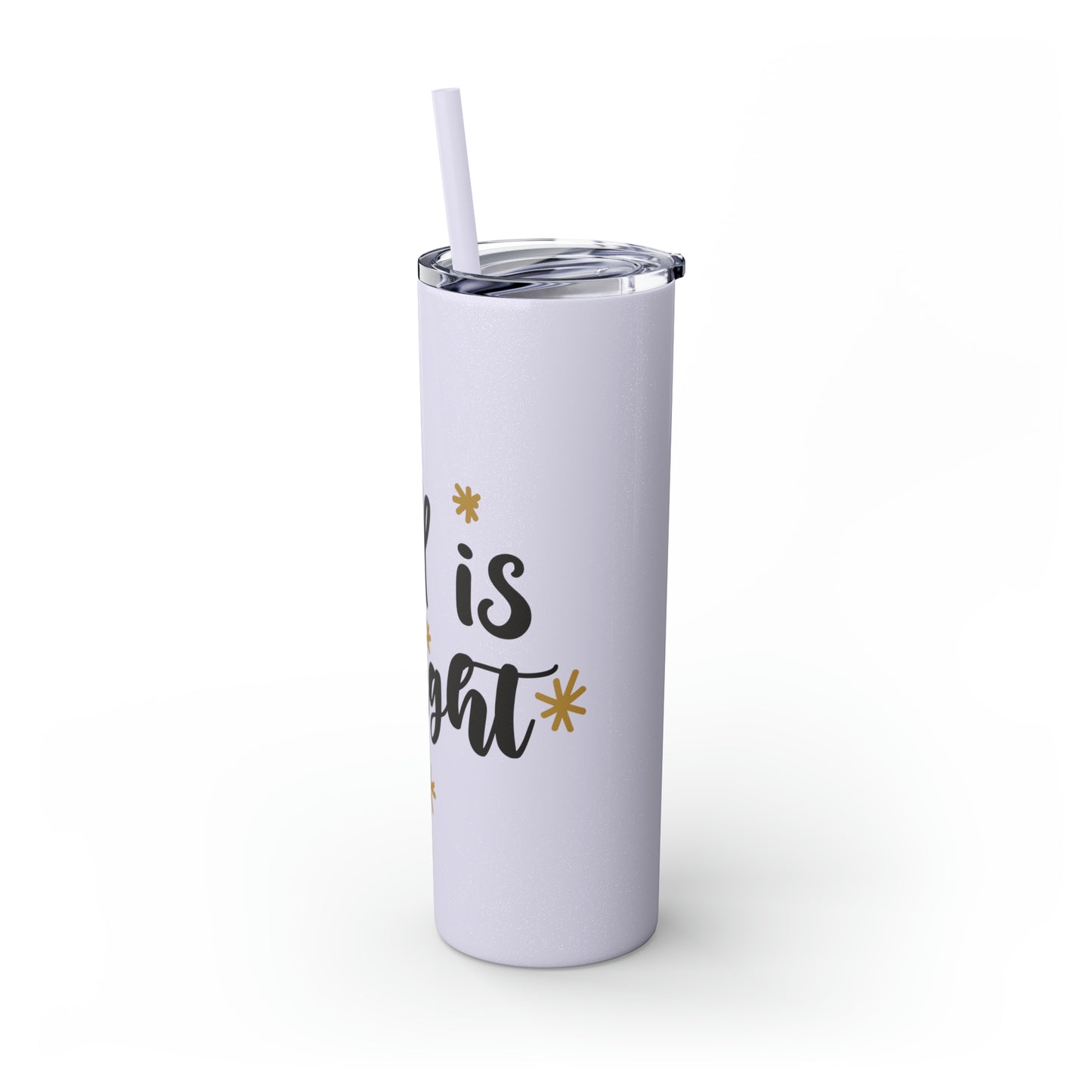 All is Bright Skinny Tumbler with Straw, 20oz