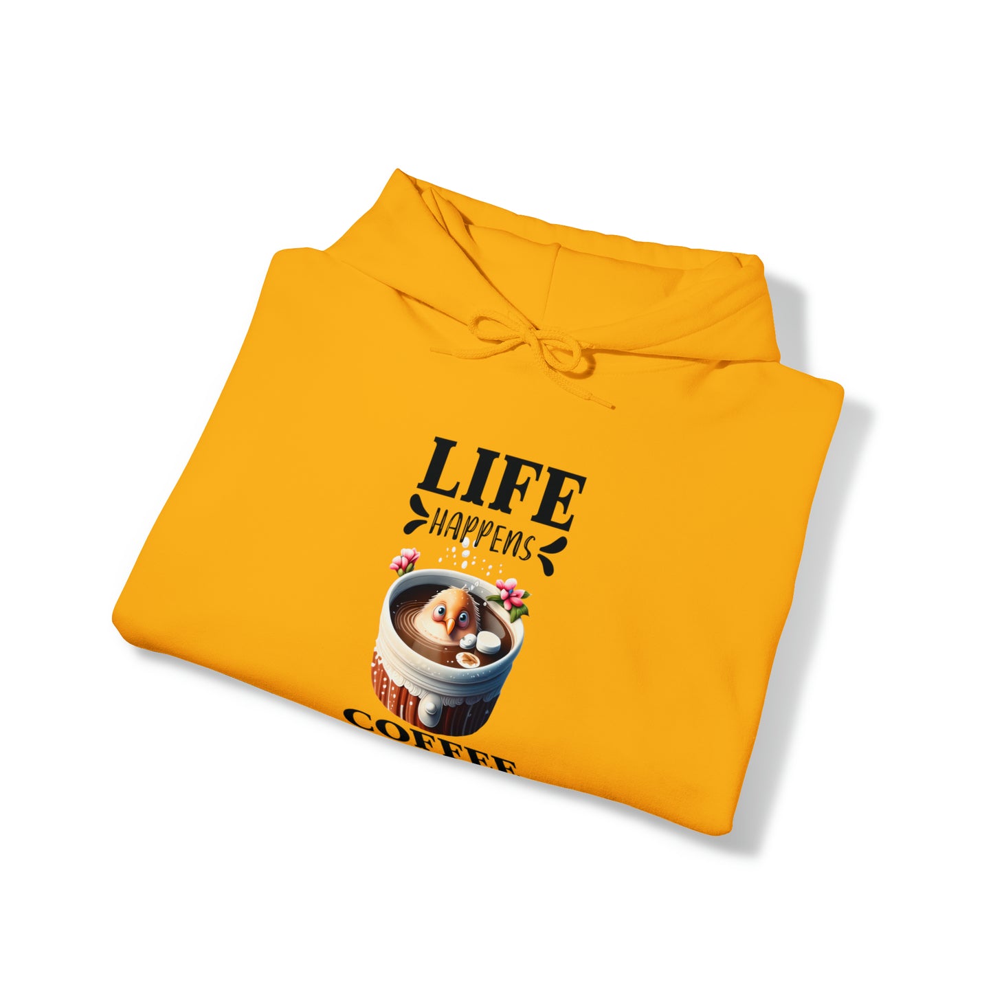 Life Happens, Coffee Helps Unisex Heavy Blend™ Hooded Sweatshirt