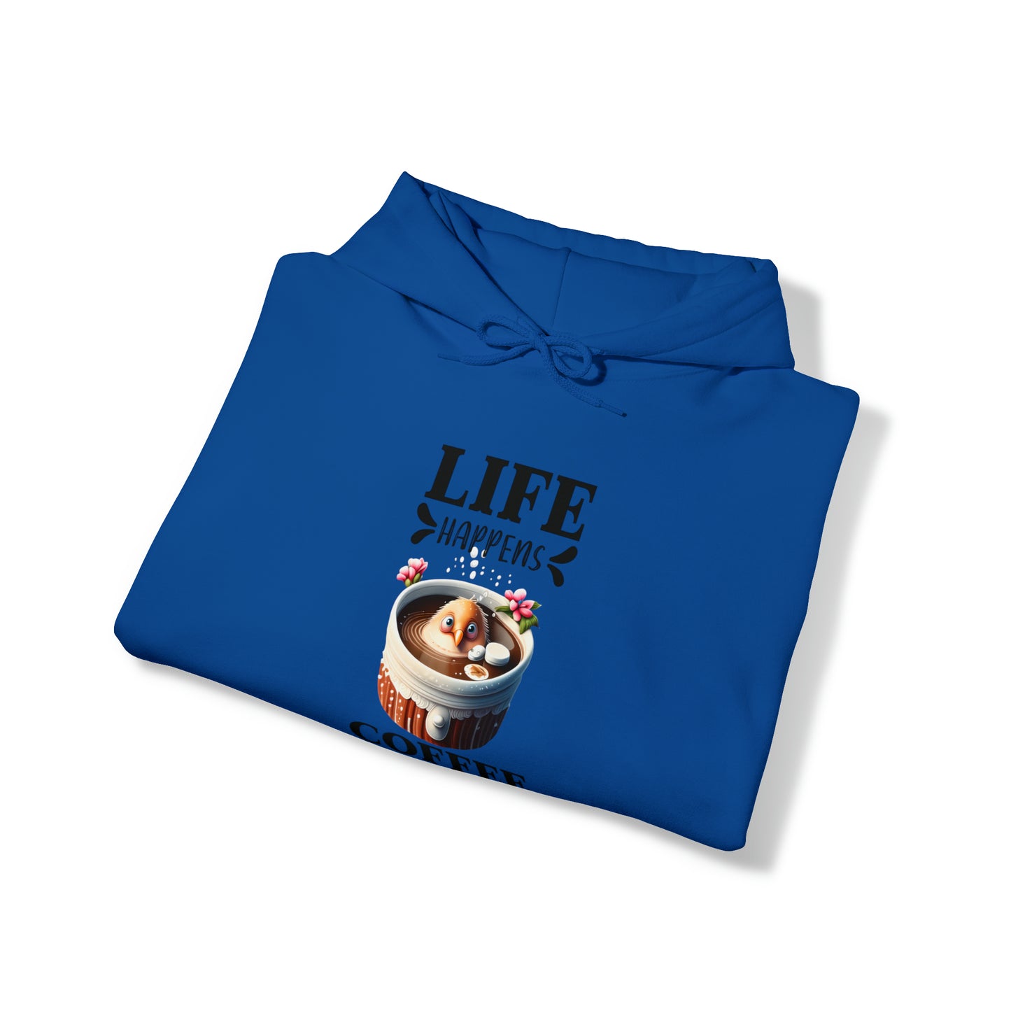 Life Happens, Coffee Helps Unisex Heavy Blend™ Hooded Sweatshirt