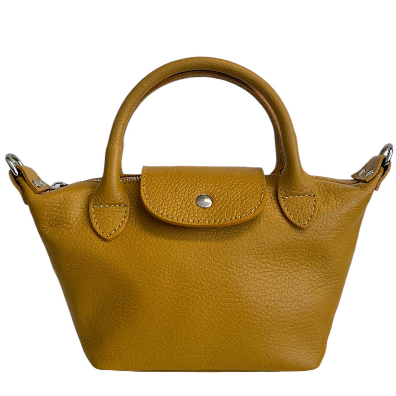 Italian Leather Raviolo Mini Tote - The Aegean Aviary
