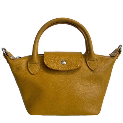Italian Leather Raviolo Mini Tote - The Aegean Aviary
