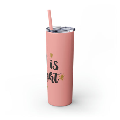 All is Bright Skinny Tumbler with Straw, 20oz
