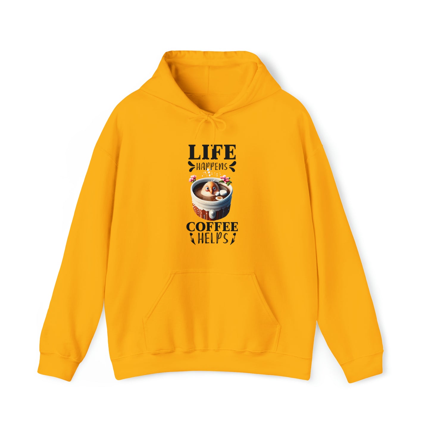 Life Happens, Coffee Helps Unisex Heavy Blend™ Hooded Sweatshirt