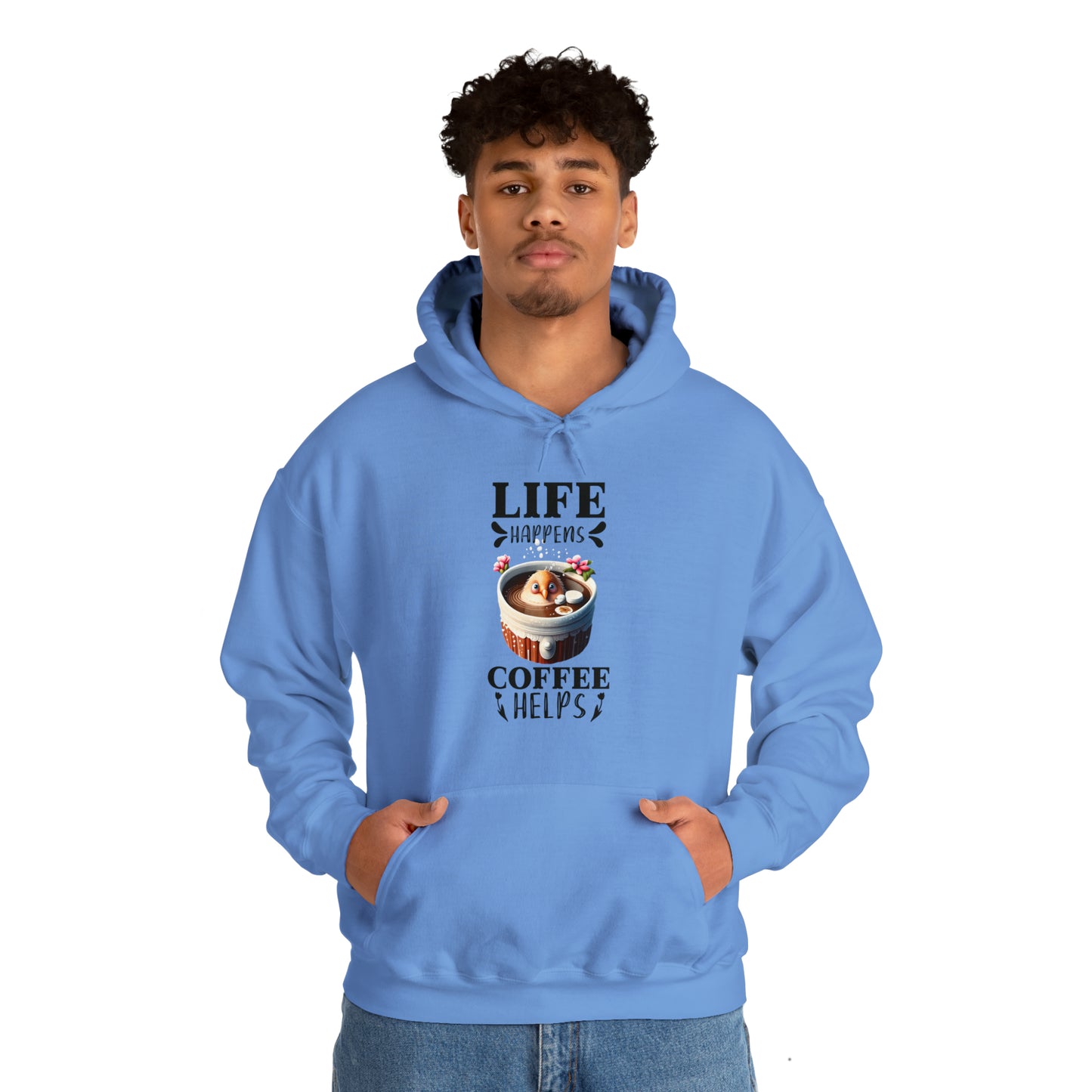 Life Happens, Coffee Helps Unisex Heavy Blend™ Hooded Sweatshirt