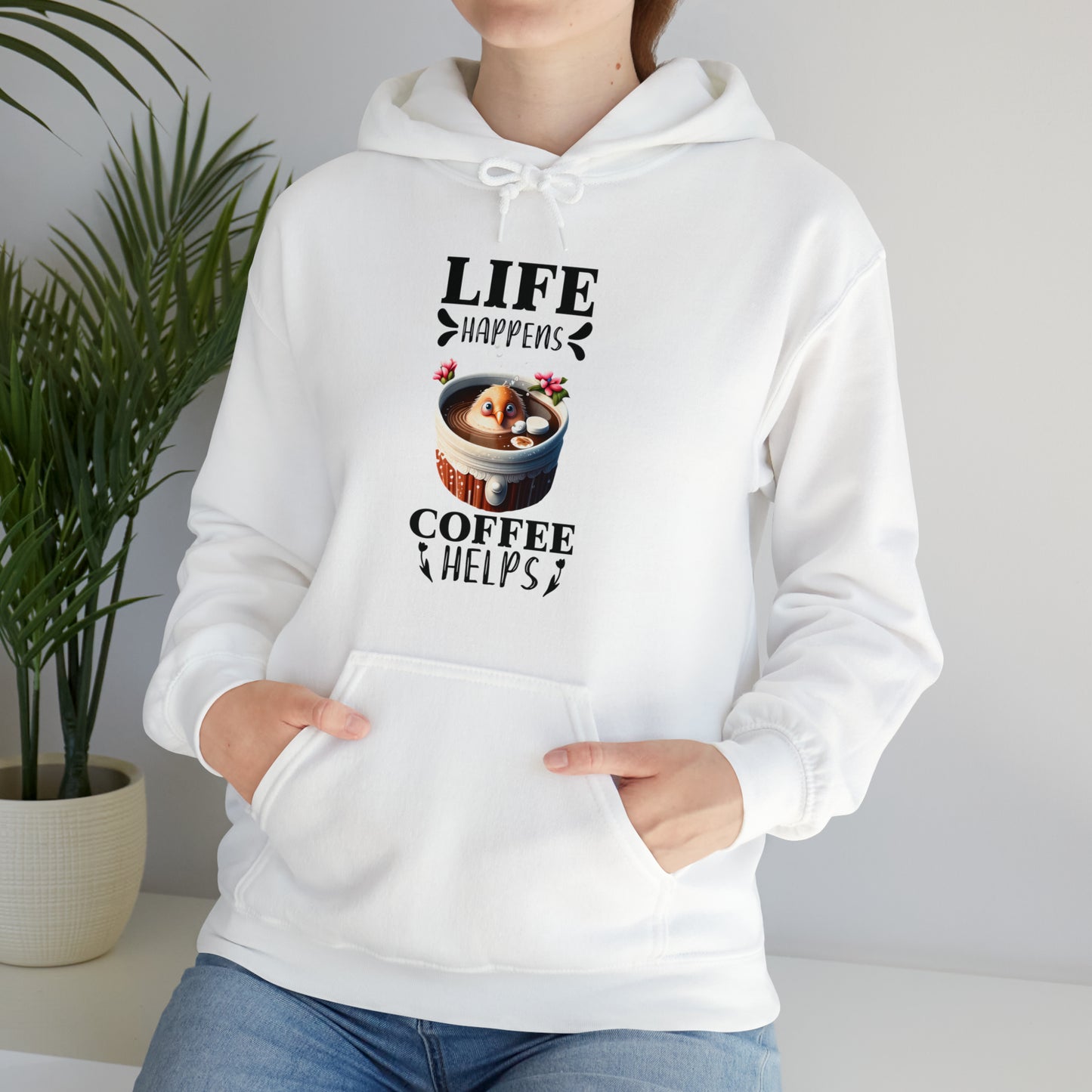 Life Happens, Coffee Helps Unisex Heavy Blend™ Hooded Sweatshirt