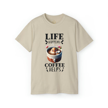 Life Happens, Coffee Helps Unisex Ultra Cotton Tee