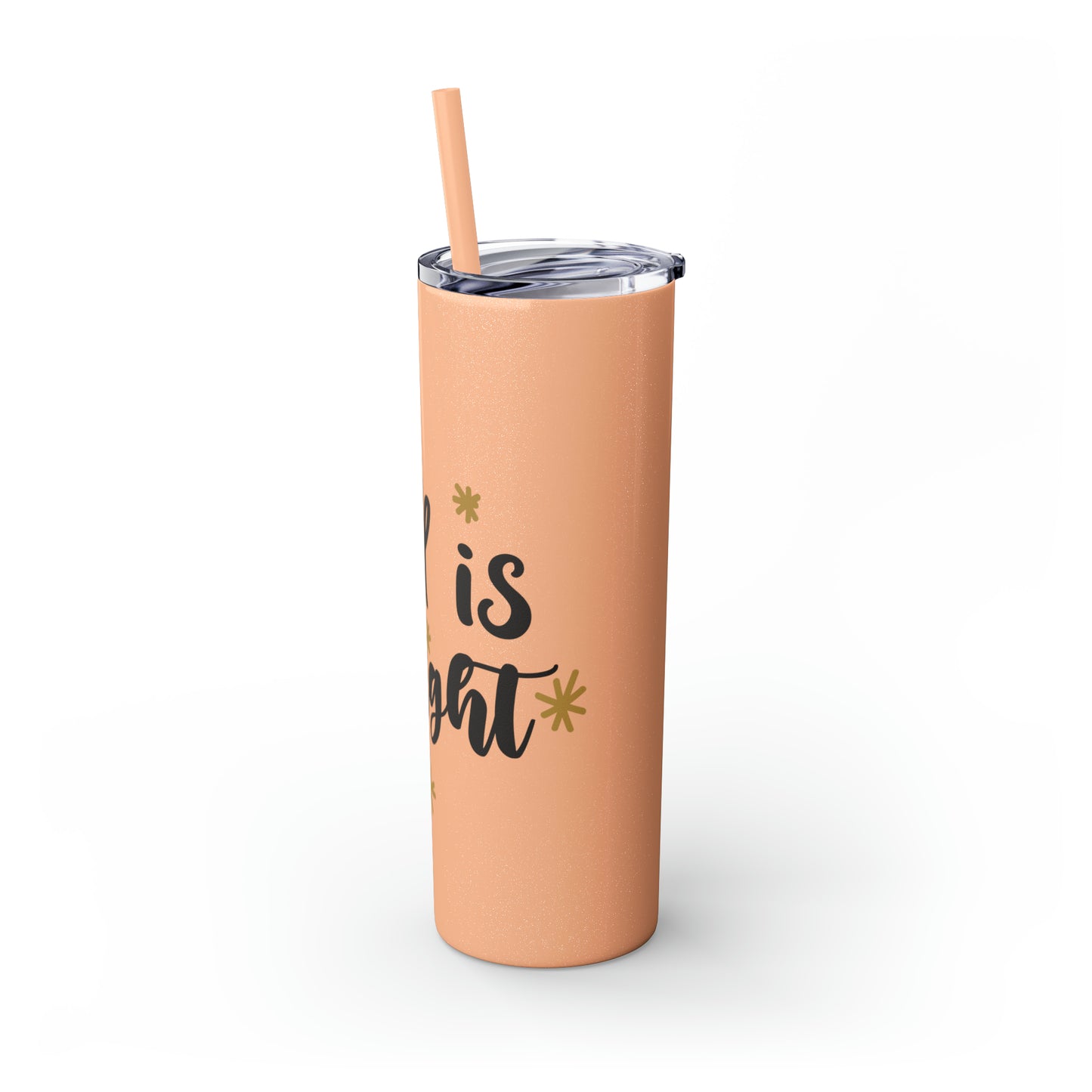 All is Bright Skinny Tumbler with Straw, 20oz