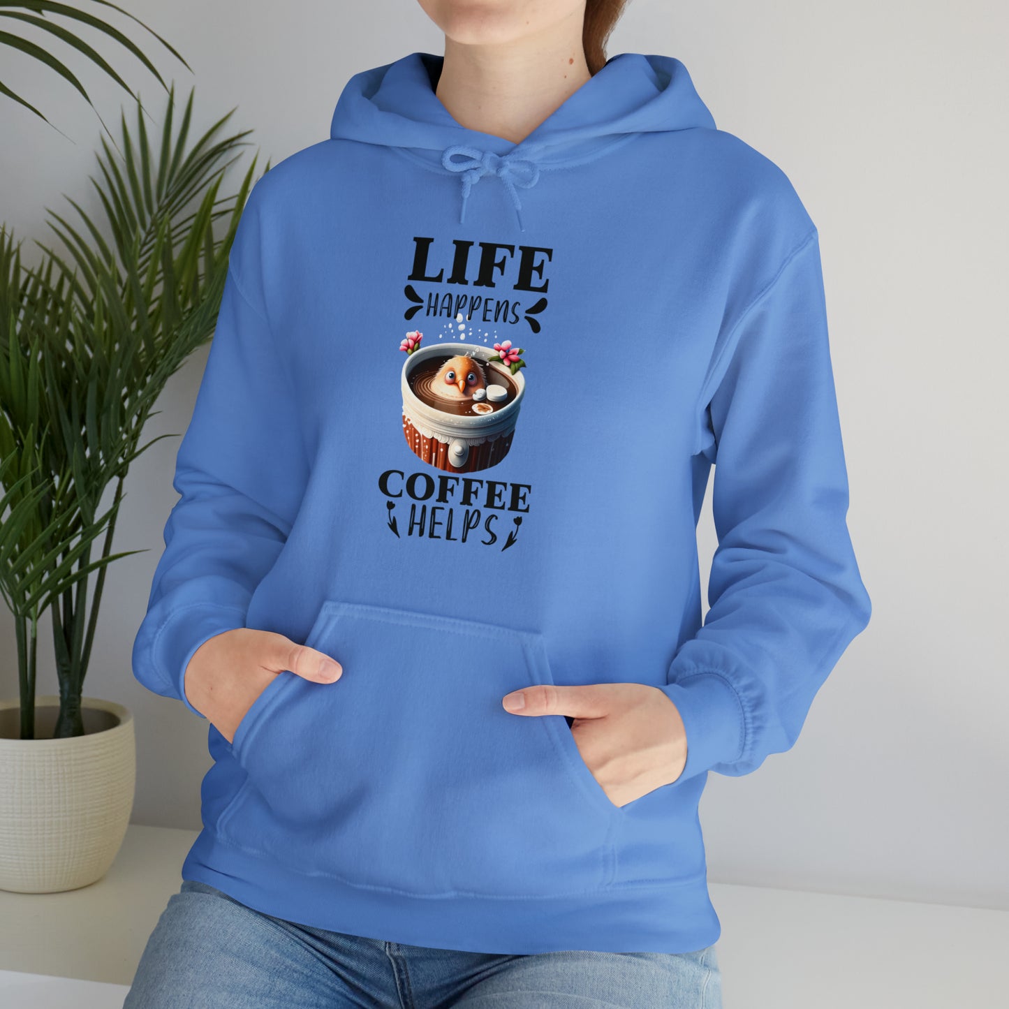 Life Happens, Coffee Helps Unisex Heavy Blend™ Hooded Sweatshirt