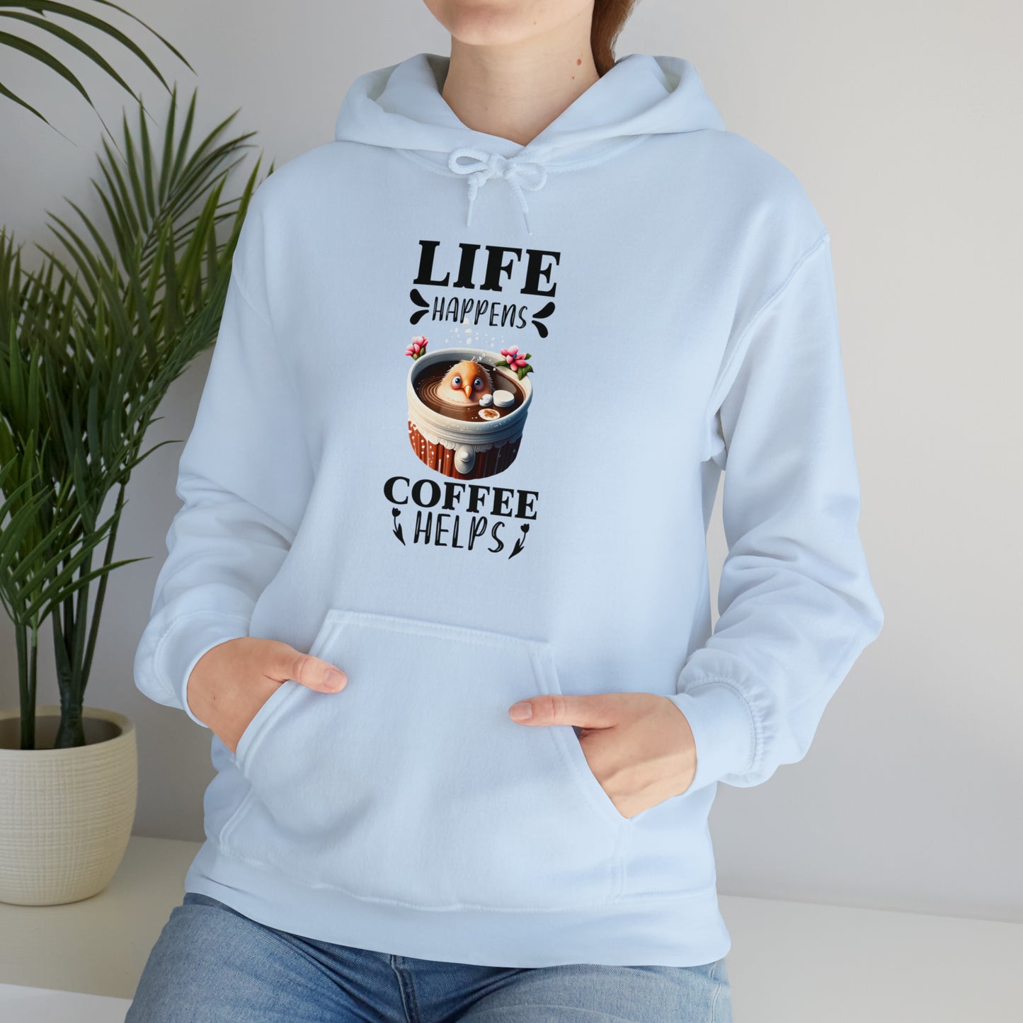 Life Happens, Coffee Helps Unisex Heavy Blend™ Hooded Sweatshirt