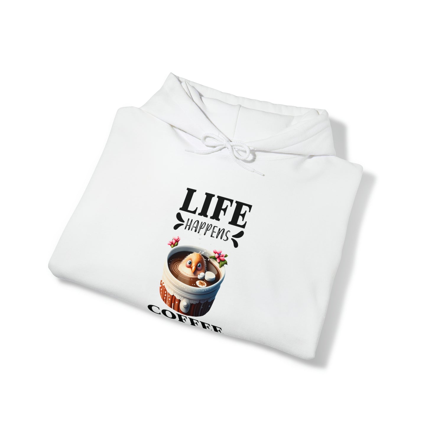 Life Happens, Coffee Helps Unisex Heavy Blend™ Hooded Sweatshirt