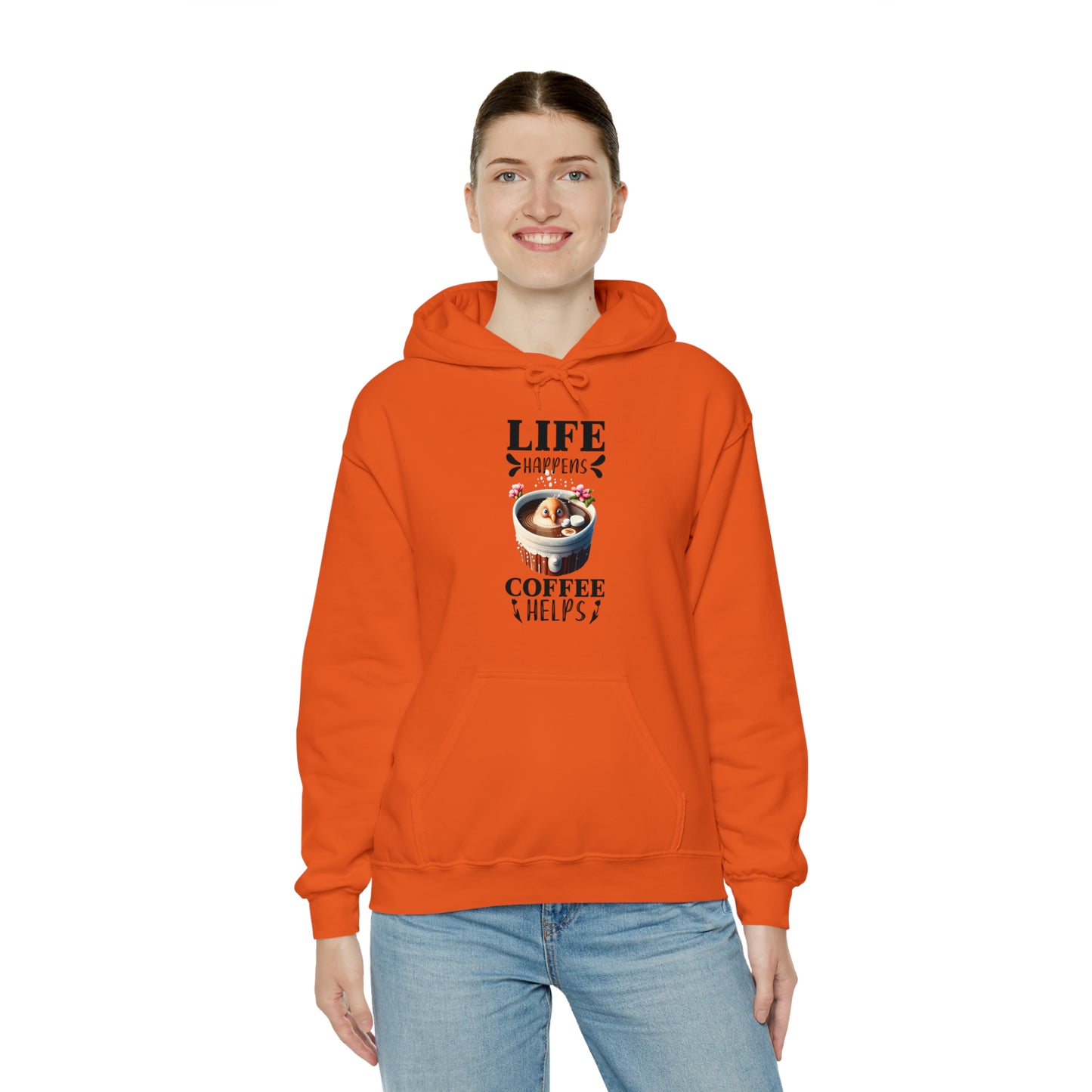 Life Happens, Coffee Helps Unisex Heavy Blend™ Hooded Sweatshirt